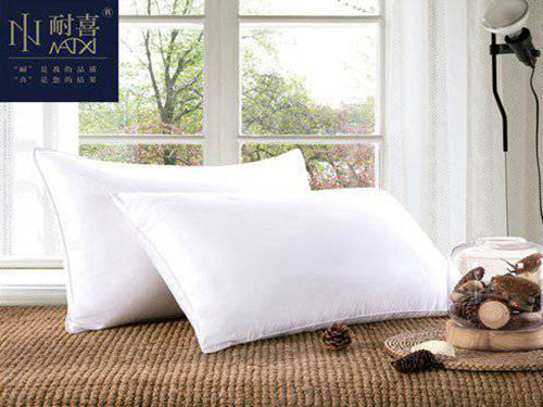 一双针边羽丝绒枕